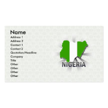 Nigeria Flag Map 2.0 Business Card Template