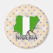 Nigeria Flag Map 2.0 Magnets