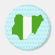 Nigeria Flag Map full size Refrigerator Magnet