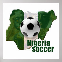 Nigeria soccer culture Map of Nigeria gifts Print