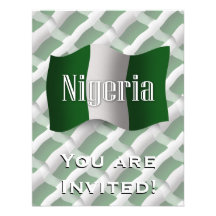 Nigeria Waving Flag Personalized Invitation