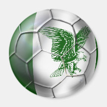 Nigerian ball for Nigerian soccer players Refrigerator Magnets