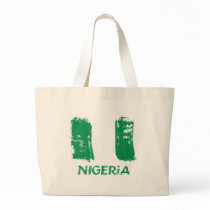 Nigerian grunge flag design tote bags