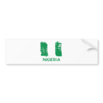 Nigerian grunge flag design bumper sticker