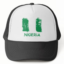 Nigerian grunge flag design trucker hats