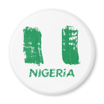 Nigerian grunge flag design fridge magnet