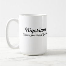 Nigerian Head in Heart Coffee Mugs