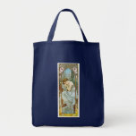 Night, Alphonse Mucha Canvas Bags