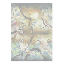 Night Birds Silk Art Painting Business Cards
