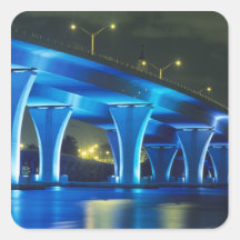 Night bridge at Port of Miami, Florida Sticker