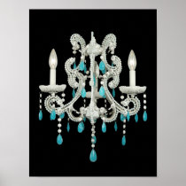 Night Chandelier ~ Print Poster