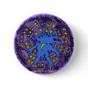 Night city cool urban graphic art button design