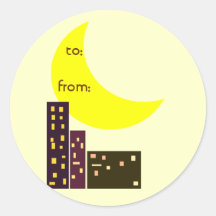 night city moon card stickers