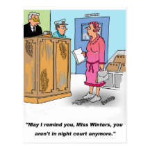 NIGHT COURT CARTOON POSTCARD