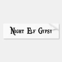 Night Elf Gypsy Bumper Sticker
