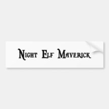 Night Elf Maverick Bumper Sticker