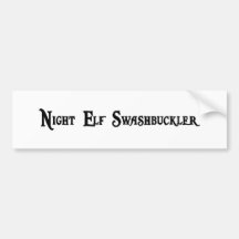 Night Elf Swashbuckler Sticker Bumper Stickers