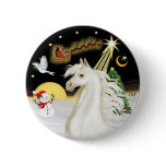 Night Flight - White Arabian Horse buttons