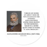 Night Is A More Quiet Time To Work It Aids Thought Round Sticker