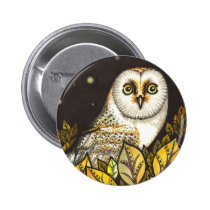 Night is full of wonders - barn owl buttons