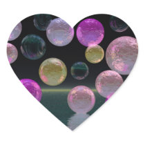 Night Jewels – Magenta and Black Brilliance Heart Stickers