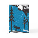Night Moose Christmas Scene cards