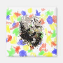 night of the raven affected design fridge magnet