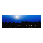 Night over London buildings with moon Photo Art