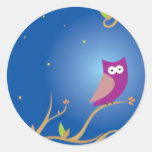 Night Owl Round Stickers