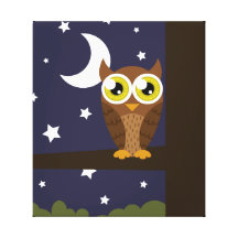 "Night Owl" Wrapped Canvas Canvas Print