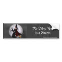 Night Ride :: Witch & Her Cat Riding in the Night bumper stickers