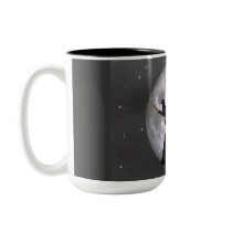 Night Ride :: Witch & Her Cat Riding in the Night Coffee Mugs