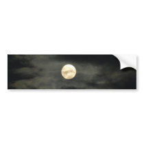Night Sky - Full Moon and Dark Clouds Bumper Sticker