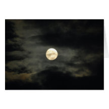 Night Sky - Full Moon and Dark Clouds Cards