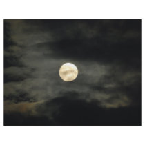 Night Sky - Full Moon and Dark Clouds Full Color Flyer