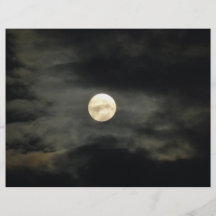 Night Sky - Full Moon and Dark Clouds Full Color Flyer
