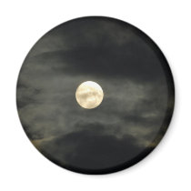 Night Sky - Full Moon and Dark Clouds Refrigerator Magnet