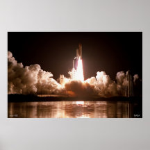 Night Space Shuttle Launch Posters