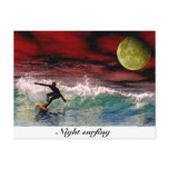 Night surfing postcard