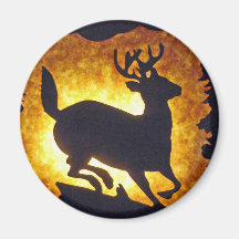 Night time deer refrigerator magnets