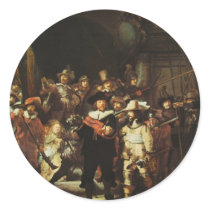 Night Watch Round Sticker