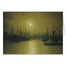 Nightfall Down the Thames Greeting Cards