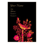 NIGHTINGALE WITH ROSES MONOGRAM ,Pink Gold Black Business Cards