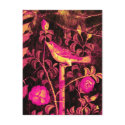 NIGHTINGALE WITH ROSES ,Pink Fuchsia Black Yellow postcards