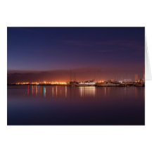 nightscape with sailboats card