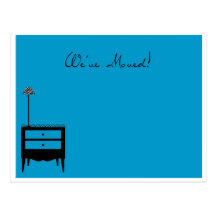 Nightstand we've moved postcard