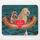 "Nighttime Canoe Ride with Best Friend" Mouse Pads