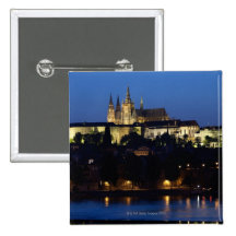 Nighttime in Prague, Czech Republic Pinback Buttons