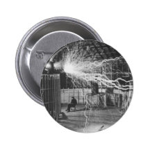 Nikola Tesla at his Colorado Springs Lab, 1899 Pinback Buttons