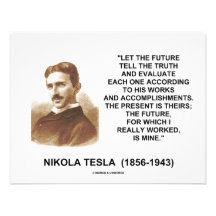 Nikola Tesla Let The Future Tell The Truth Quote Personalized Announcement